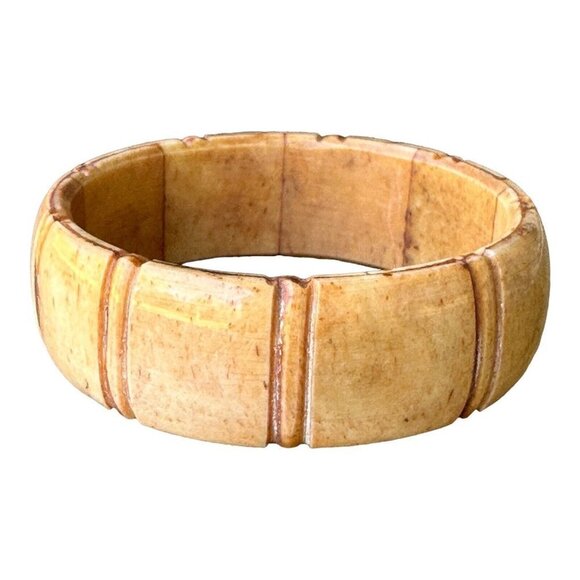 Vintage Asian Camel Bone‎ Chunky Bangle Bracelet Fine Polish Well Patinated - Picture 4 of 10